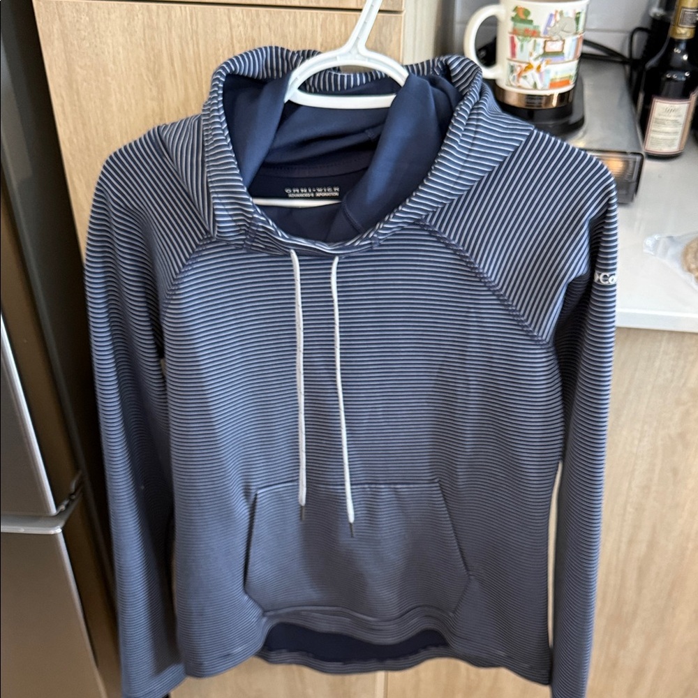 Columbia Blue and White Striped Hoodie